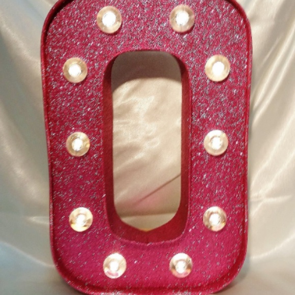 PINK Glitter Lighted Marquee Letter "O" 10" x 7" - Picture 5 of 5